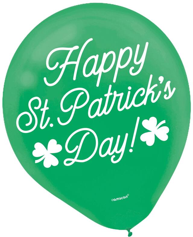 Ballons Saint-Patrick, vert et or, paq. 15 Front_Flat