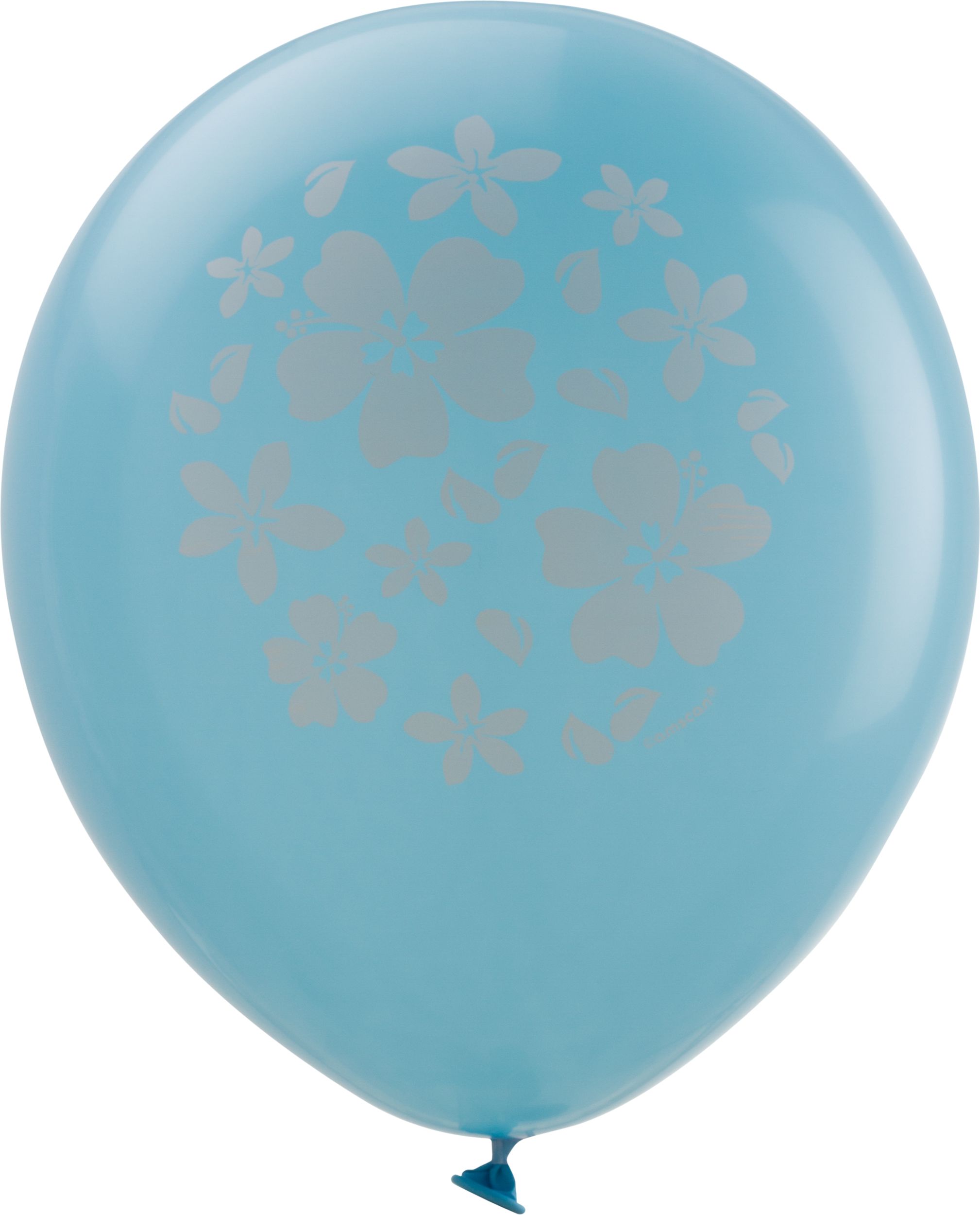 Round Latex Balloons, Red/Blue/Green, Hibiscus Flower, 12-in, 15-pk, for Summer Party Front_Flat