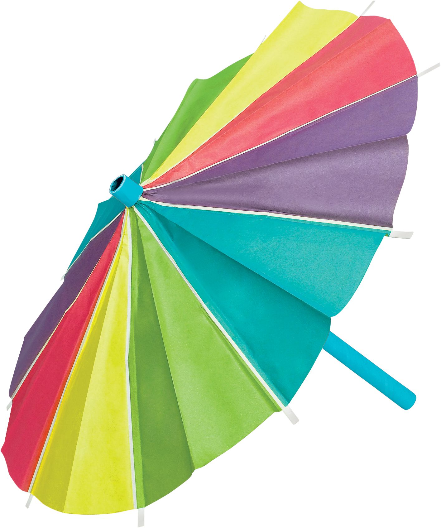 Decorative Umbrellas, Multi-Coloured, 15-in, 3-pk, for Summer Party Front_Angled_Left