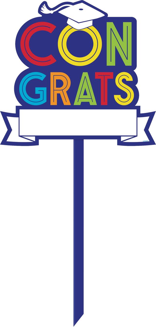 Affiche de pelouse personnalisée du diplômé, paq. 14 Front_Flat