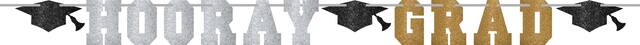 Glitter Hooray Grad Letter Banner Front_Flat