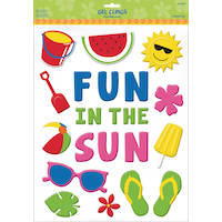 Fun in the Sun Summer Gel Cling Decals, 23-pc Front_Flat