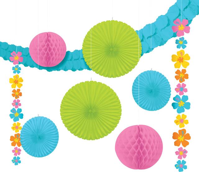 Hibiscus Ceiling Decorating Kit, 9-pc Front_Flat