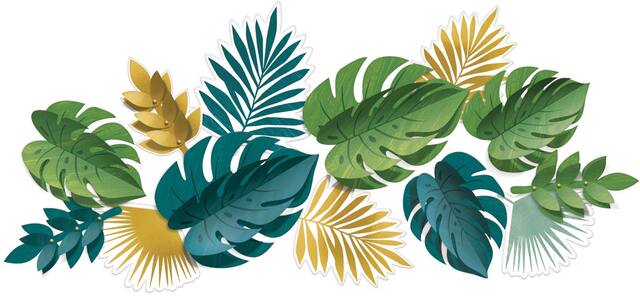 Key West Table & Wall Cutout Decorations, Blue/Green, 12-in, 13-pk, for Summer Party Front_Flat