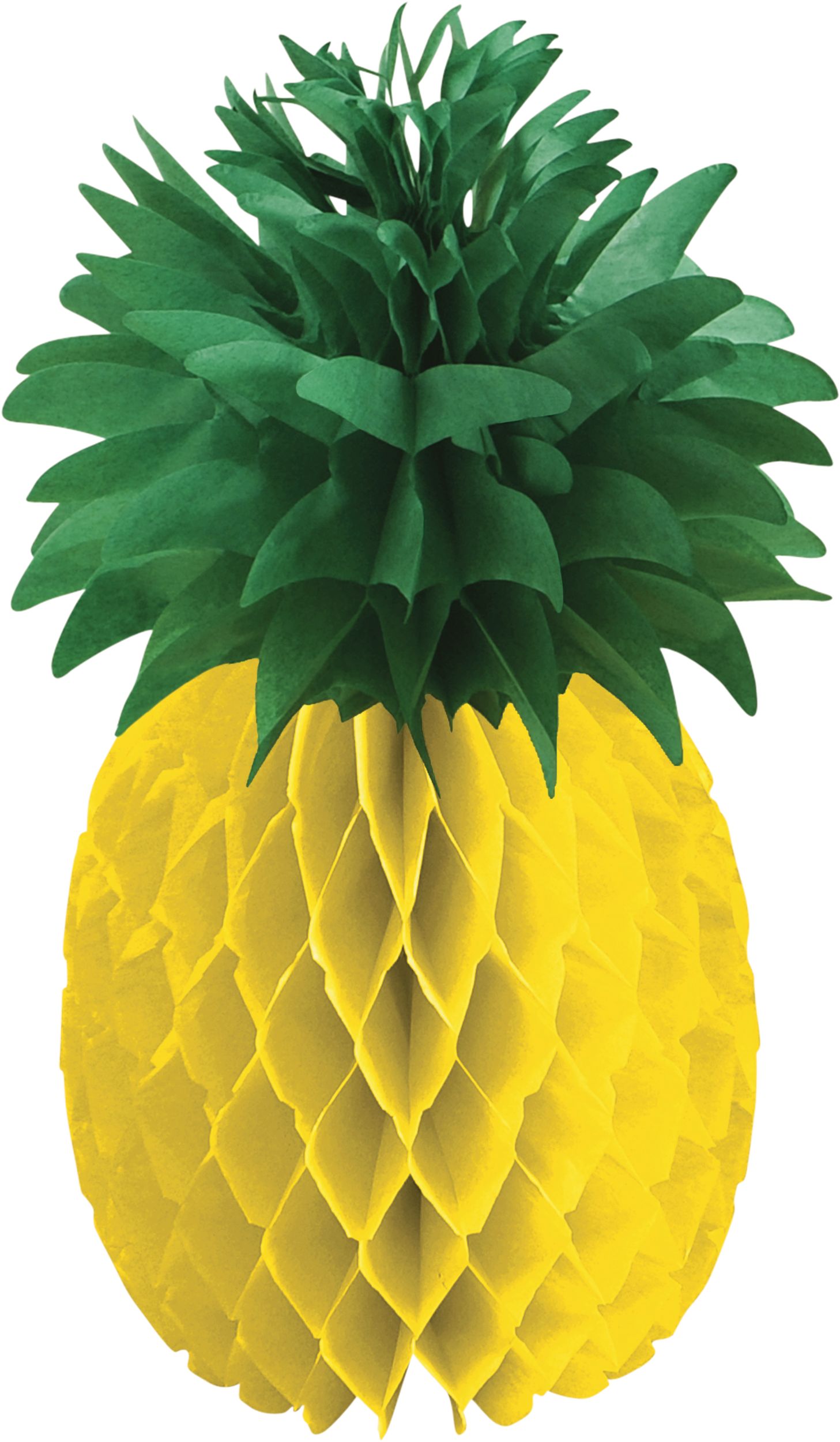 Pineapple Honeycomb Table Centerpiece Decorations, Multi-Coloured, 12-in, 4-pk, for Summer Party Front_Flat