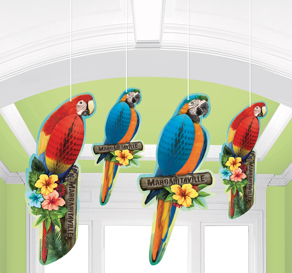 Margaritaville Honeycomb Parrots 4 pc
