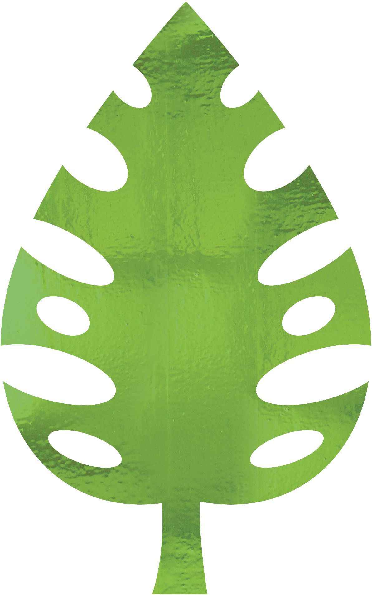 Palm Leaf Table & Wall Cutout Decorations, Green, 16-in, 8-pk, for Summer Party Front_Flat