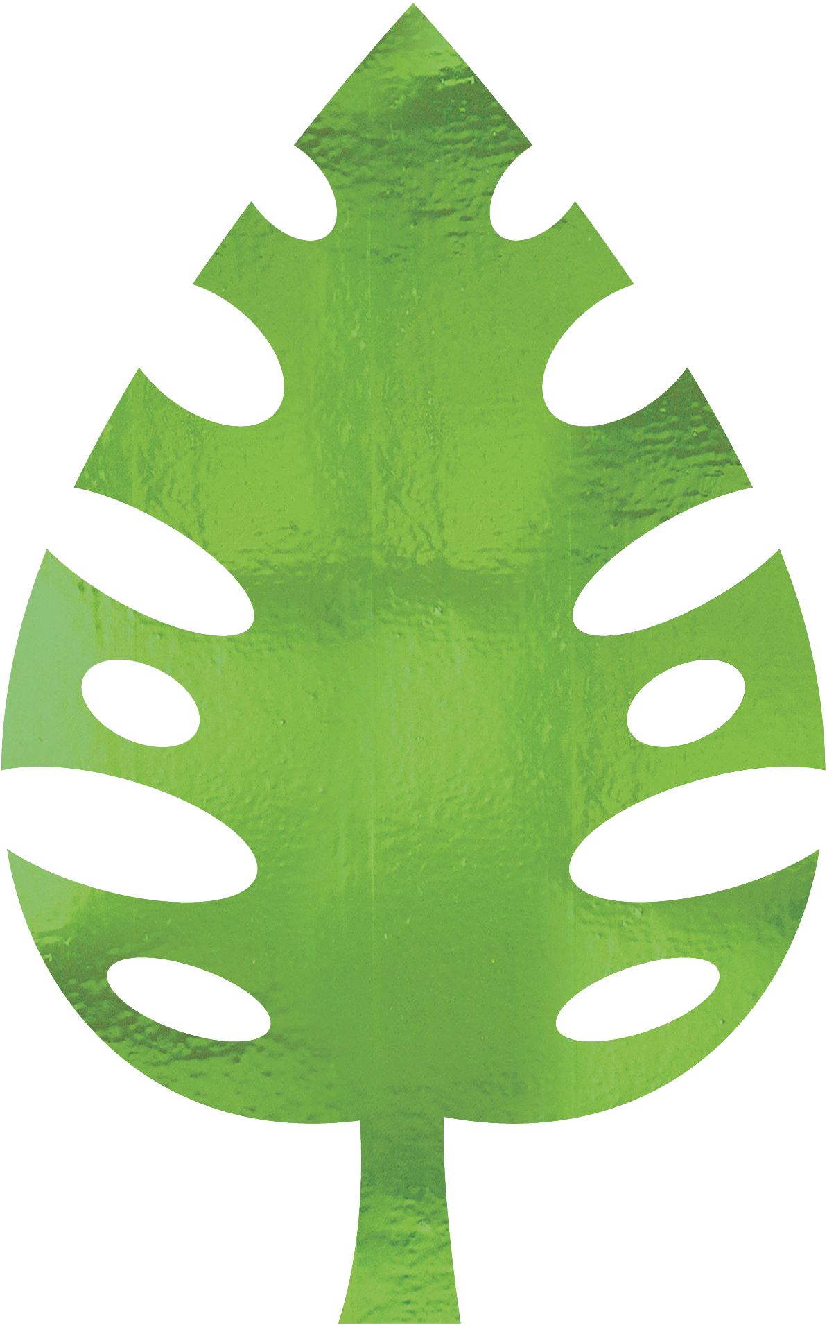 Palm Leaf Table & Wall Cutout Decorations, Green, 16-in, 8-pk, for Summer Party Front_Flat