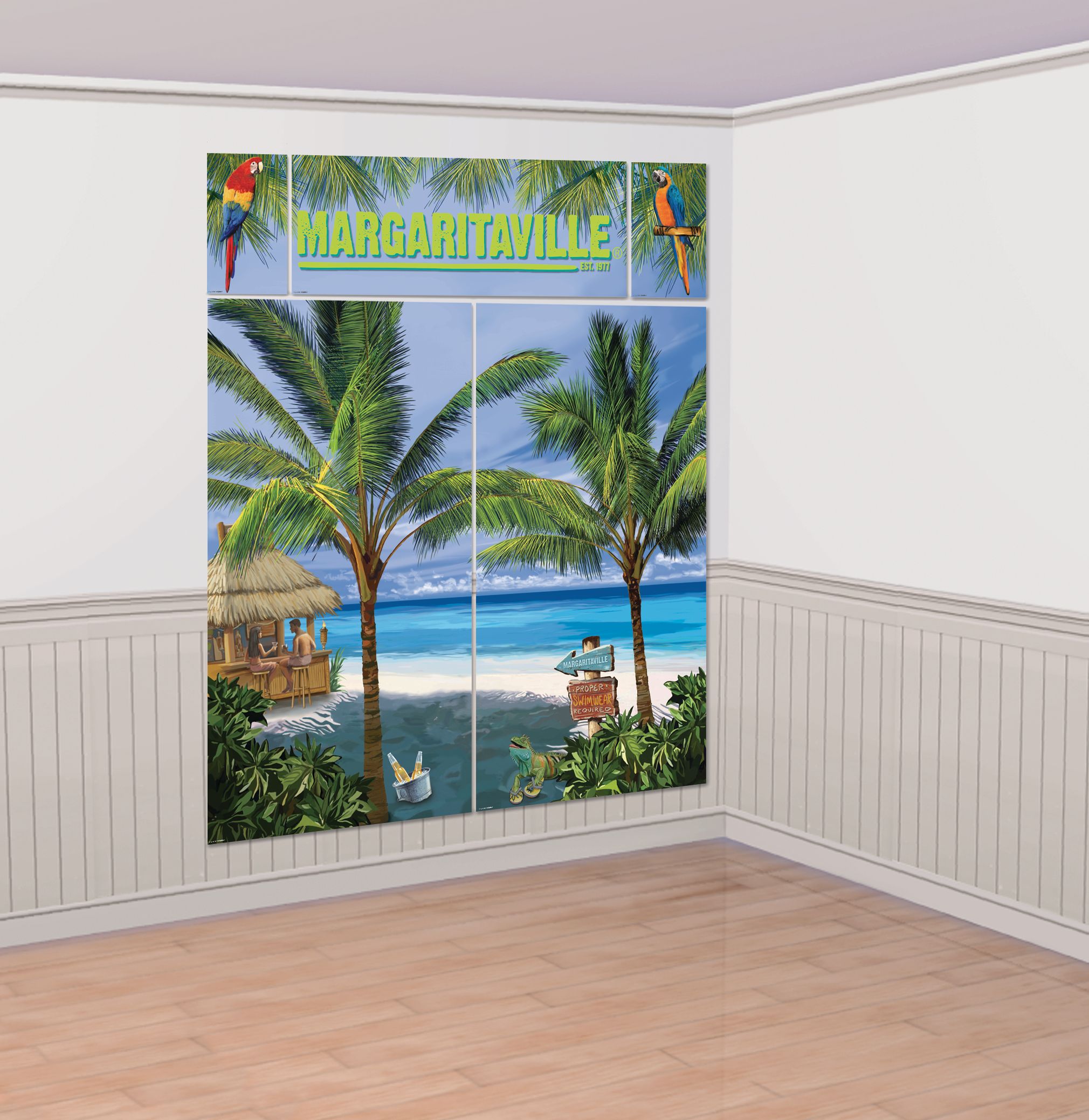 Margaritaville Scene Setter with Photo Booth Props Front_Angled_Right