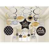 Graduation Swirl Decorations, 30-pc Composite_or_Mixed