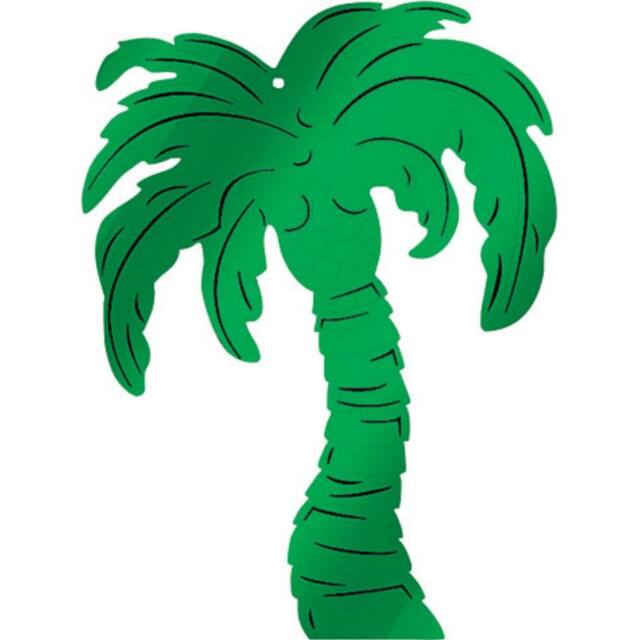 Palm Tree Table & Wall Cutout Decoration, Green, 15-in, for Summer Party Front_Flat