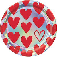 Valentine's Day Heart Lunch Plates, 8-ct Overhead_Flat
