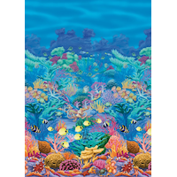 Plastic Scene Setter Room Roll Background Decoration, Blue, Coral Reef, 40-ft, for Summer Party Front_Flat