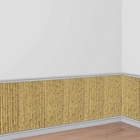 Plastic Scene Setter Room Roll Background Decoration, Brown, Bamboo, 10-ft, for Summer Party Front_Angled_Right