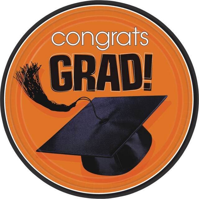 Congrats Grad Graduation Lunch Plates, 18-pk Front_Flat
