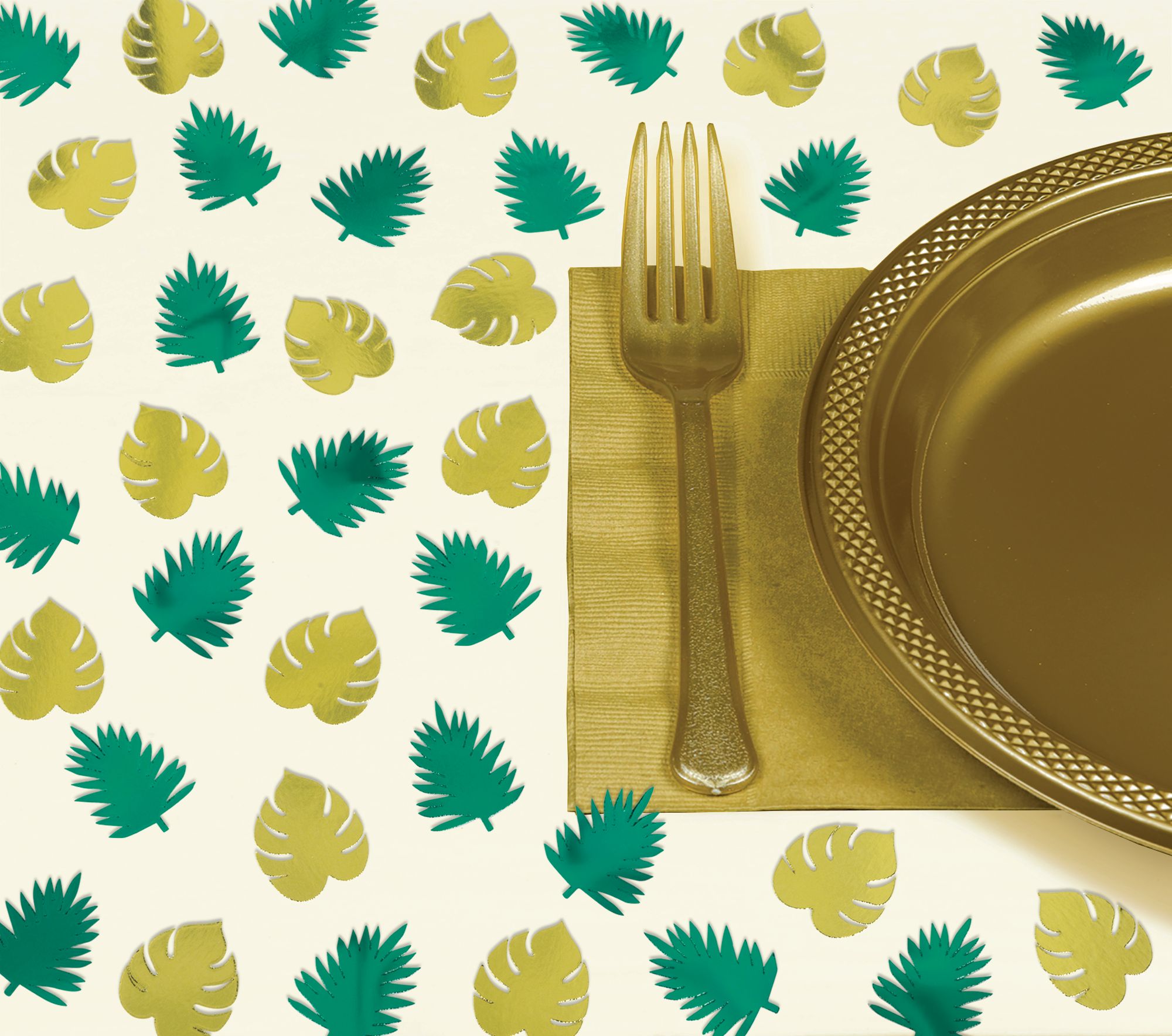 Key West Palm Leaf Table Scatter, 48-pk Overhead_Plunge