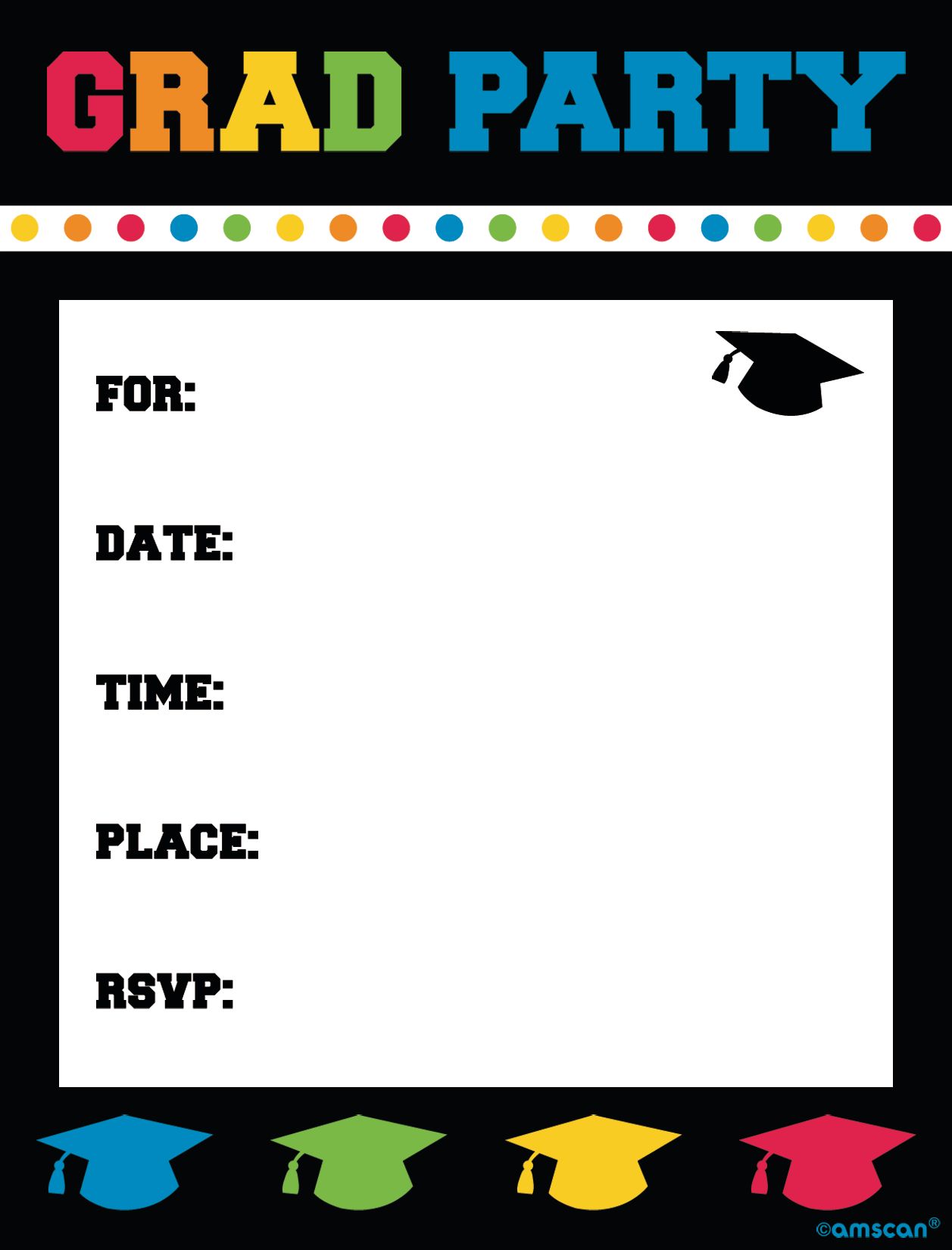 Colourful Postcard Graduation Invitations, 8-pk | Party City