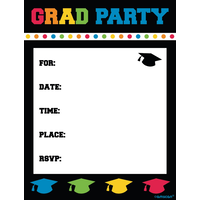 Invitations pour remise des diplômes Carte postale colorée, paq. 8