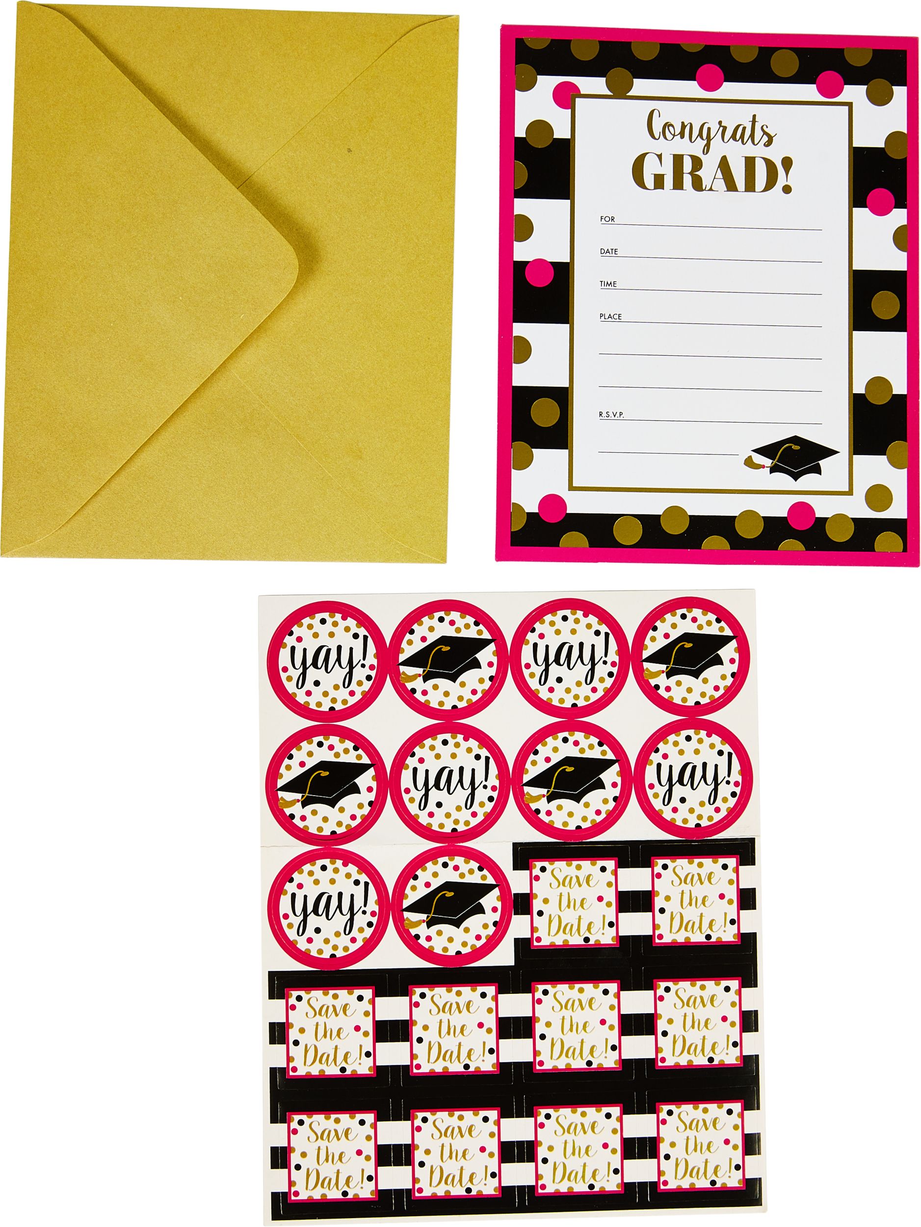 Confetti Graduation Invitations, 20-pk Composite_or_Mixed