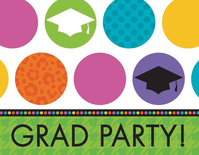 Colourful Commencement Graduation Invitations, 50-pk Front_Flat
