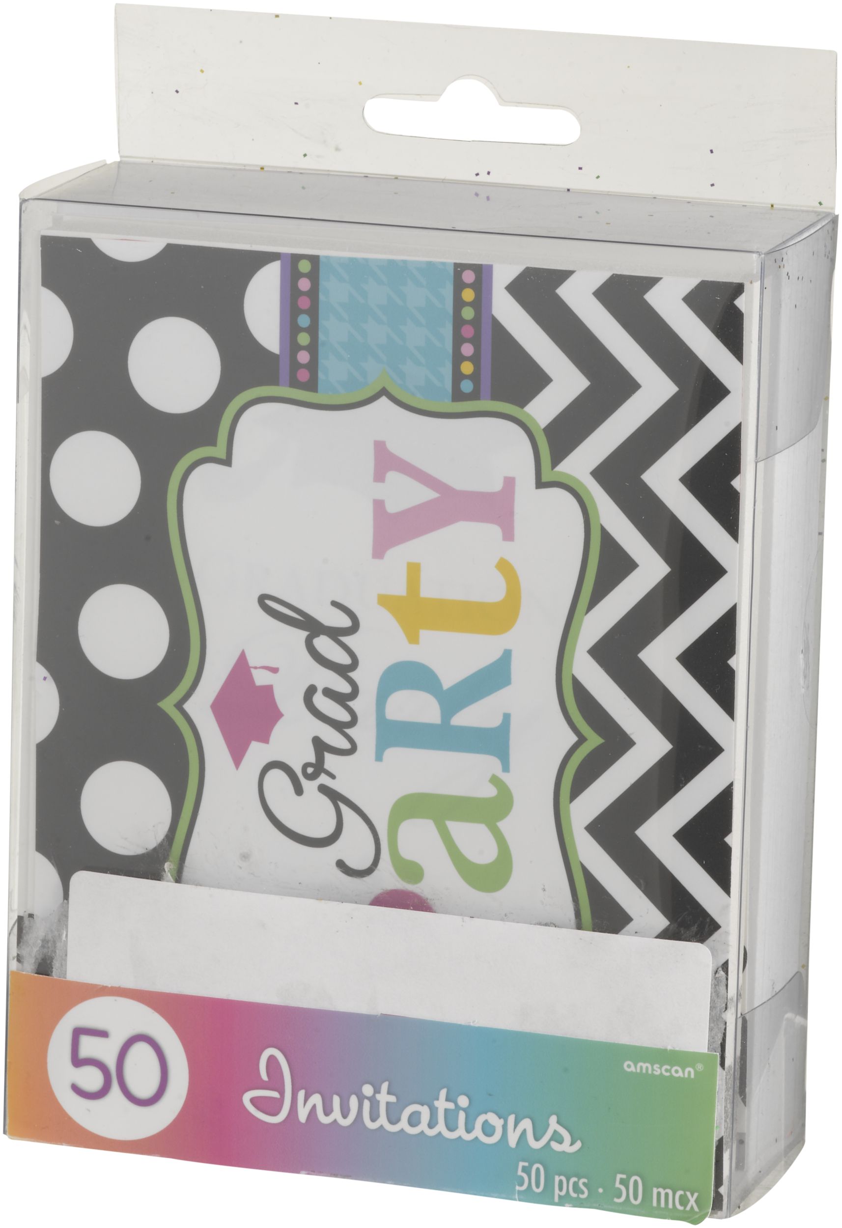 Bright Congrats Graduation Invitations, 50-pk Front_Angled_Left
