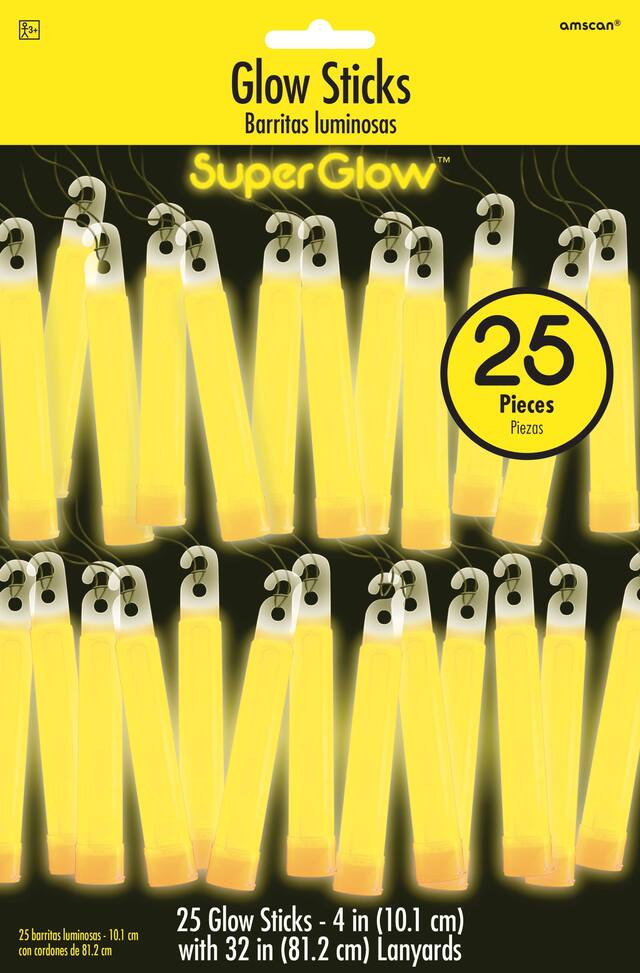 Yellow Glow Stick Necklaces, 25-ct Front_Flat