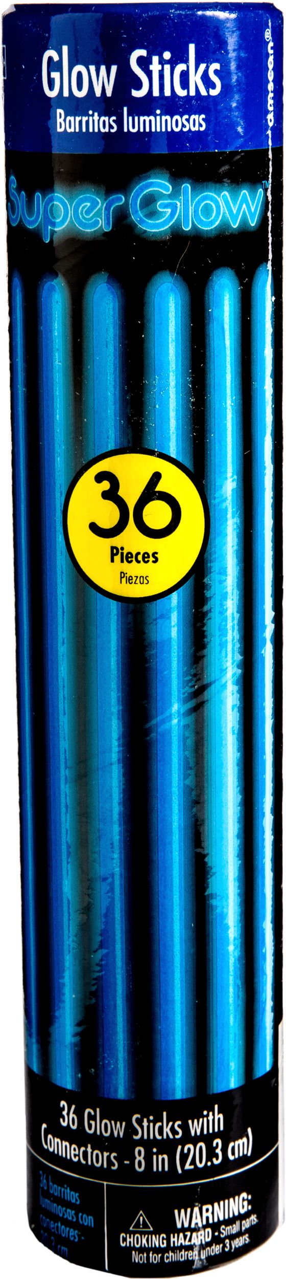 Glow-in-the-Dark Neon Bracelet Wearables, Blue, 36-pk, for Birthday/Canada Day/Summer Party Front_Flat