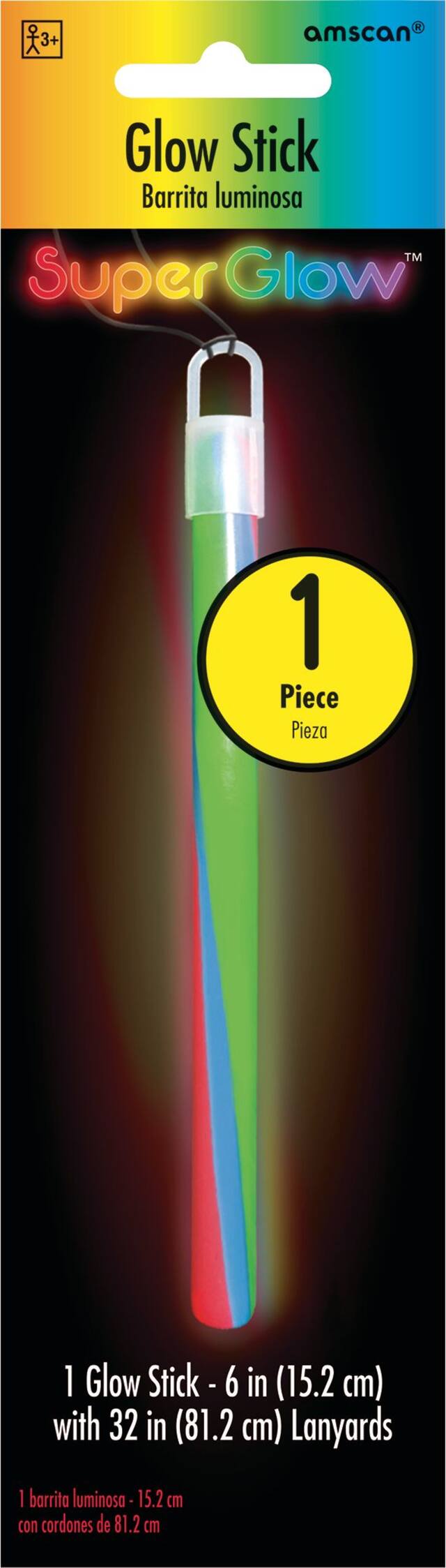 Rainbow Glow Necklace, 6-in Front_Flat