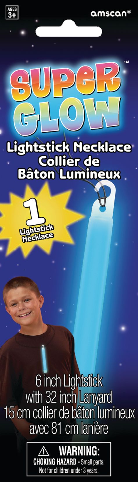 Bâton lumineux bleu, 6 po Front_Flat