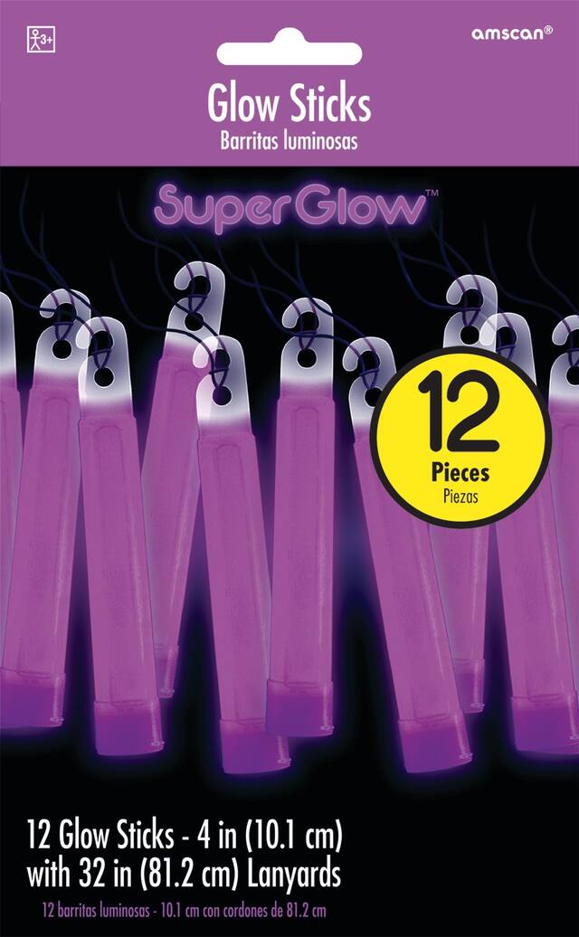 Glow Stick Necklaces, Purple, One Size, 12-pk, for Canada Day/Summer Front_Flat