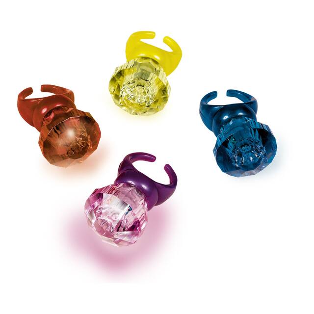 Diamond Light-Up Ring Wearable, Multi-Coloured, for Birthday/Light-Up Ring Party Favour Composite_or_Mixed