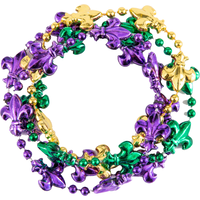 Bracelets Mardi gras avec perles en forme de fleur de lys, paq 4 Overhead_Flat