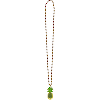 Light-Up Pineapple Pendant Bead Necklace Front_Flat