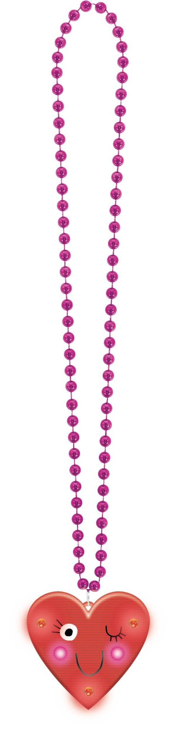 Collier de visage en forme de cœur illuminé Front_Flat