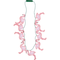Flamingo Light-Up Pendant Necklace, Pink, One Size, for Summer Party Front_Flat
