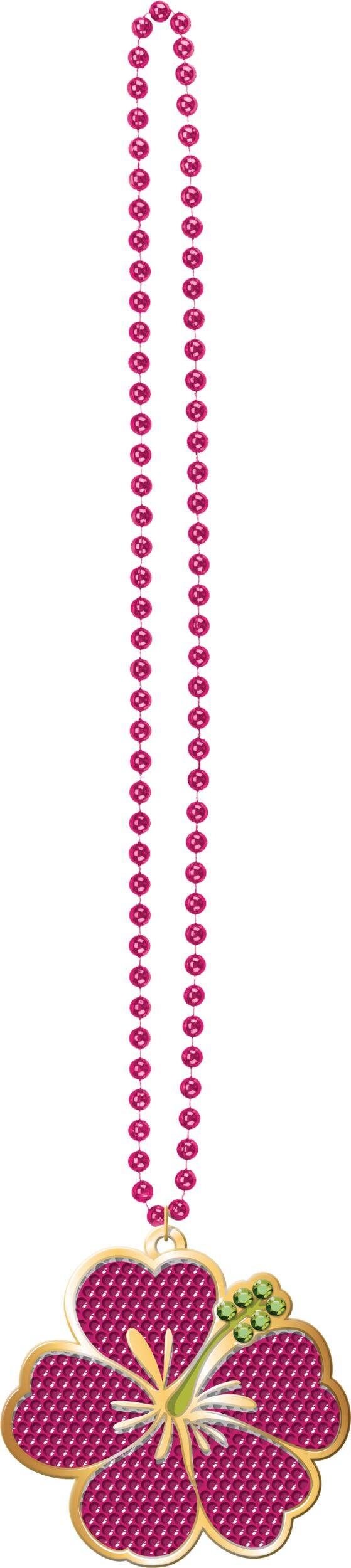 Hibiscus Bead Necklace Overhead_Flat