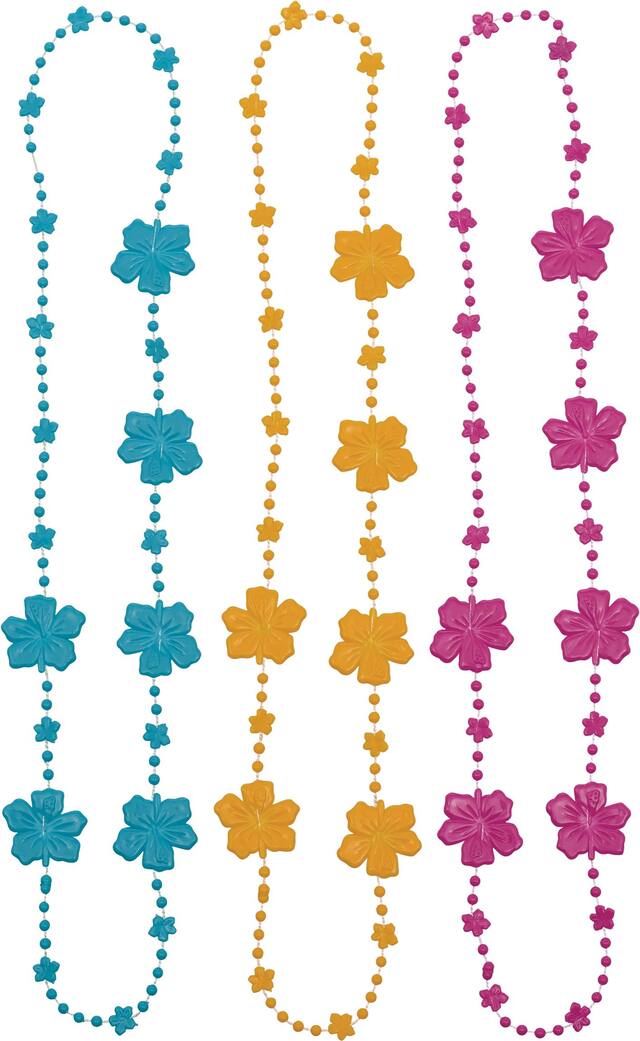 Hibiscus Bead Necklaces, 3-ct Front_Flat