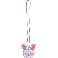 Easter Bunny Rhinestone Necklace Front_Flat