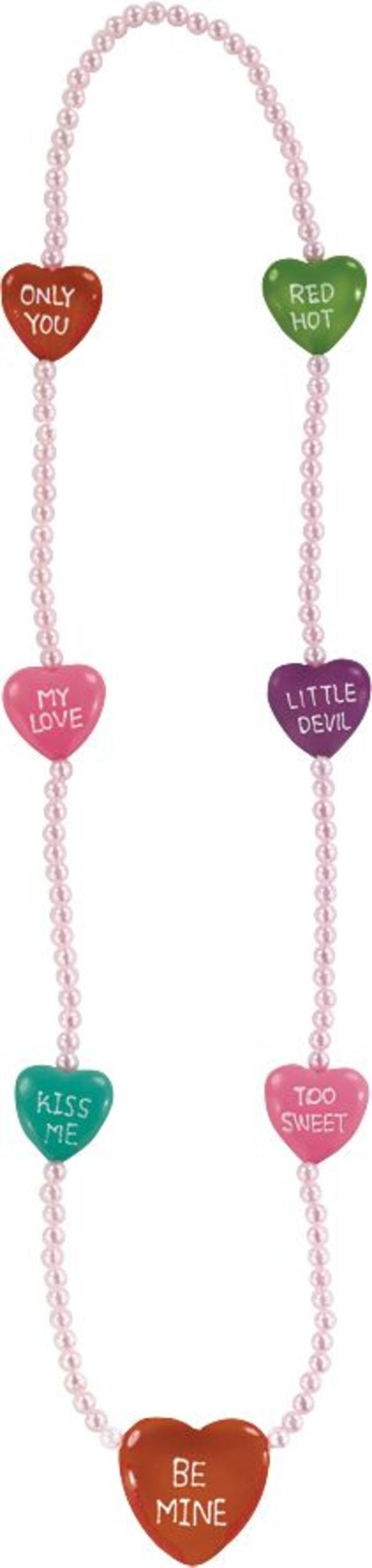 Collier Conversation à perles en coeur Front_Flat