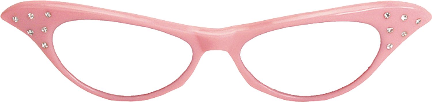 Lunettes des années 50, rose Front_Elevated