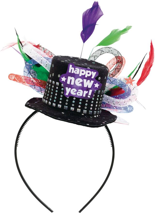 Colourful Feather Hat Headband Front_Flat