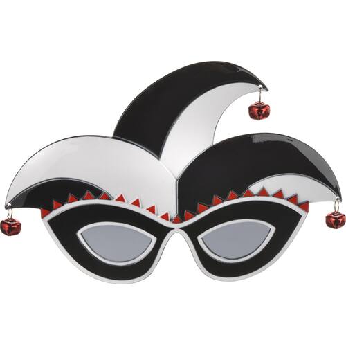 Jester Wearable Sunglasses, Black/White/Red, One Size, for Birthday Party/Halloween