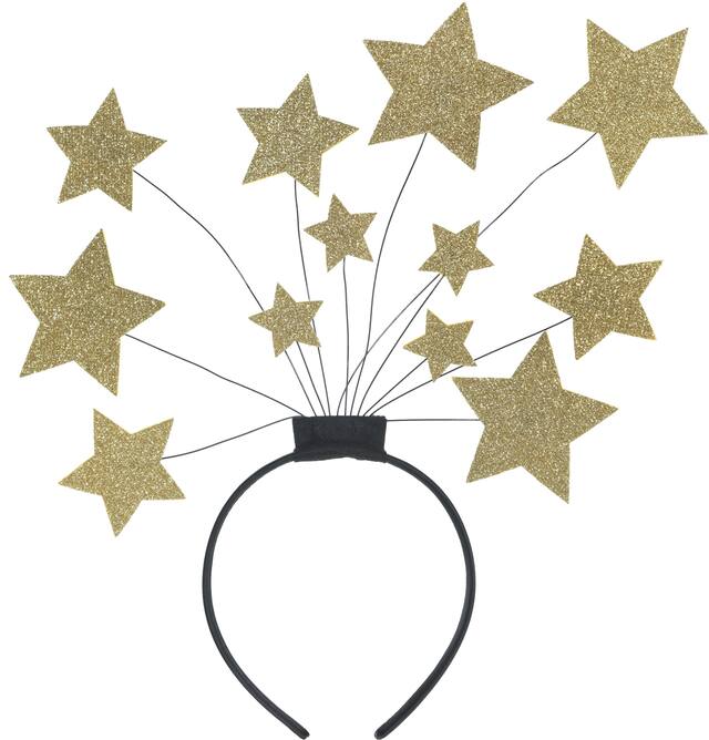 Chapeau bopper en étoile dorée brillante Front_Flat