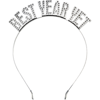 Best Year Yet Headband, Silver Front_Flat