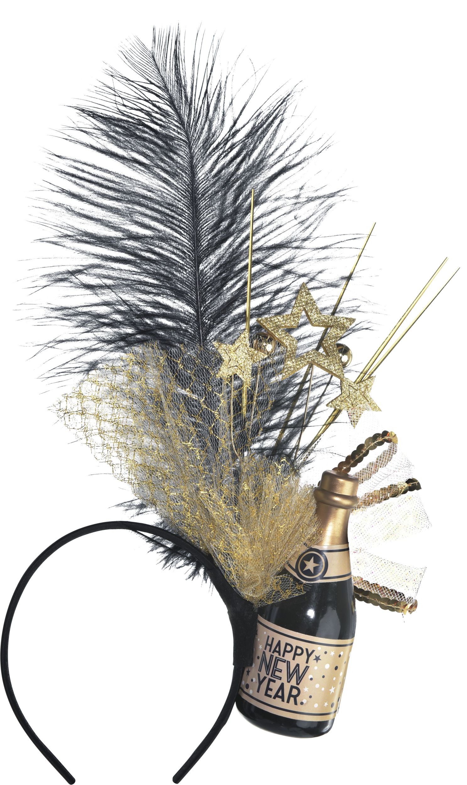 Champagne Happy New Year Headband Front_Flat