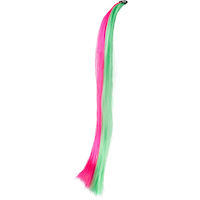 Rallonge de cheveux à lumière noire, rose néon/vert, taille unique, accessoire de costume à porter pour l'Halloween Front_Angled_Left