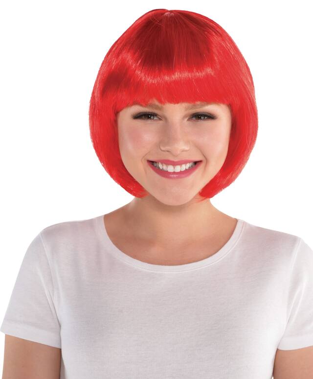Adult Bob Wig, Red Front_Flat