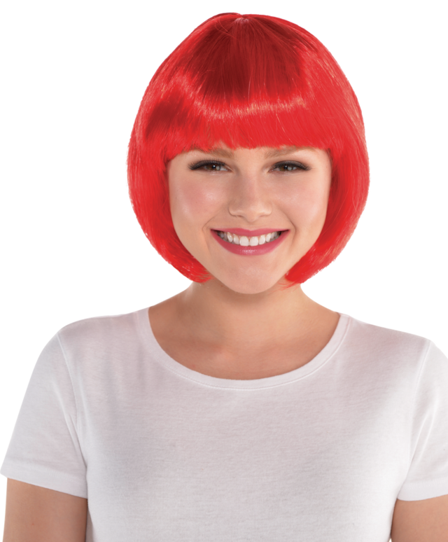 Adult Bob Wig, Red | Party City