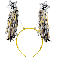 Serre-tête bopper New Year noir, or et argent Front_Flat