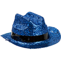 Mini chapeau de cowboy western scintillant, choix de couleurs, taille unique, accessoire de costume à porter pour l'Halloween Front_Angled_Right